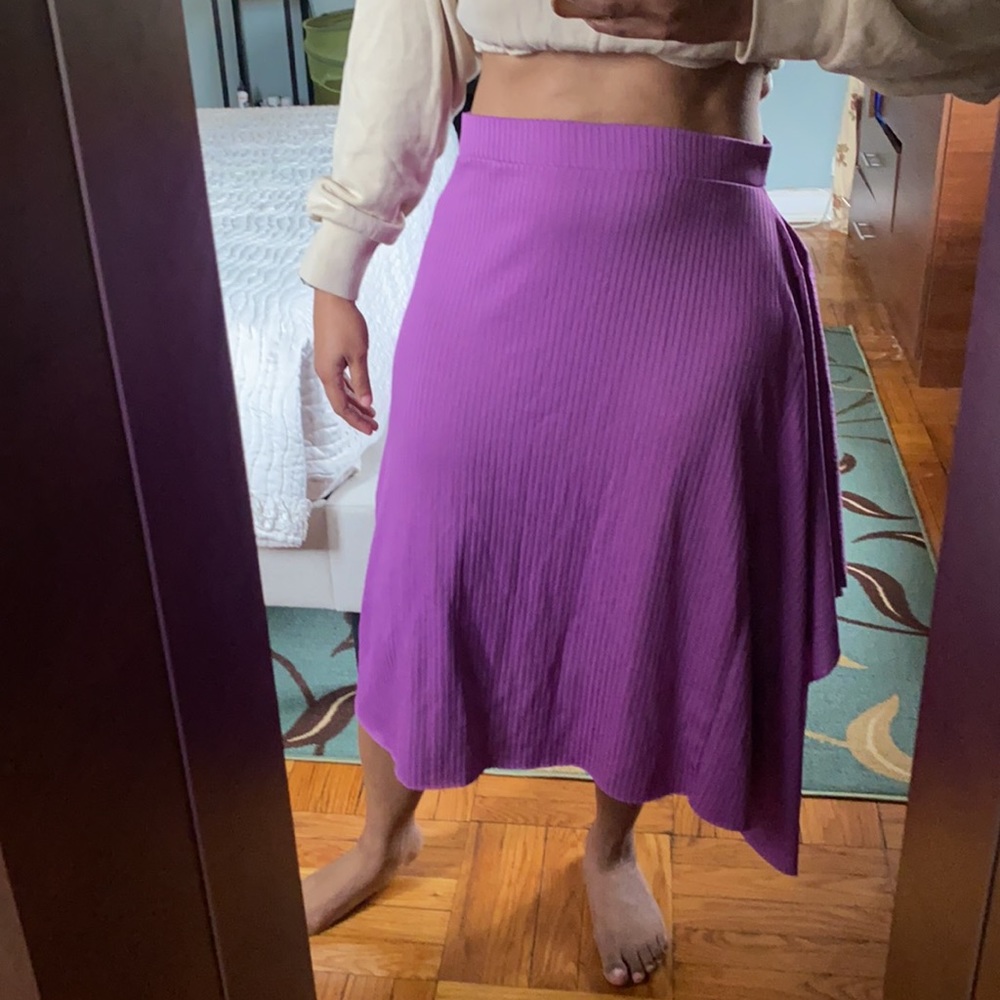 Zara Hot Color Asymmetric Lavender Skirt